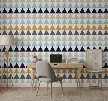 Wallpaper office sober nordic triangles - TenStickers