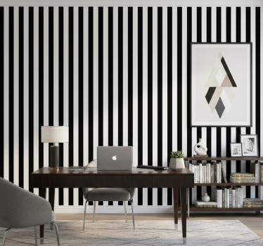 Wallpaper office vertical black stripes - TenStickers