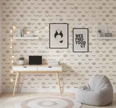 Wallpaper teenage bedroom eyelash eye design - TenStickers