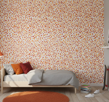 Wallpaper teenage bedroom in orange and red dots - TenStickers