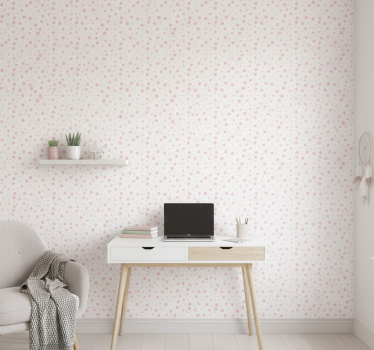 Wallpaper teenage bedroom pink dotted patterns - TenStickers