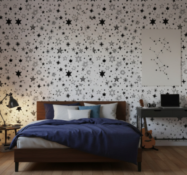 Wallpaper teenage bedroom starry night design - TenStickers