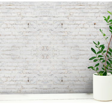 White brick pattern with worn paint wallpaper - TenStickers