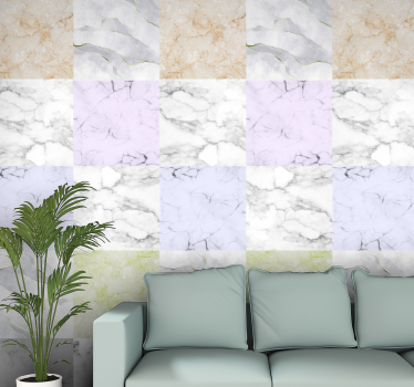 White marble effect texture Marble Effect Wallpaper - TenStickers