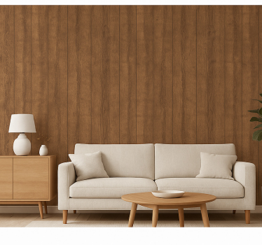 Wood effect wallpaper rustic walnut wood plank - TenStickers