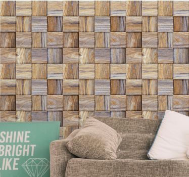 Woven Wood wood effect wallpaper - TenStickers