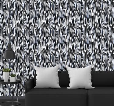 Zebra painted pattern Lounge Wallpaper - TenStickers